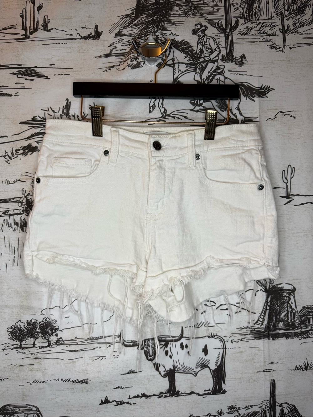 Pistola Frayed Hem Denim Shorts
